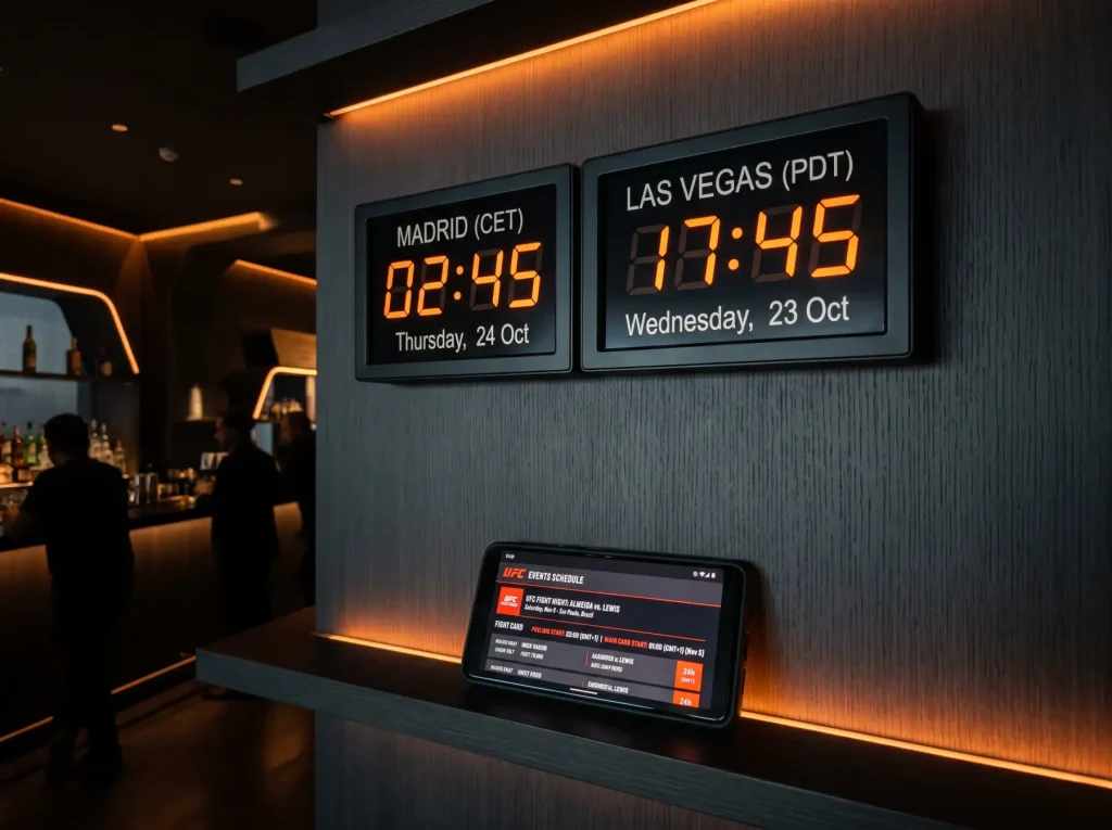 Horarios de los eventos UFC en España 2026